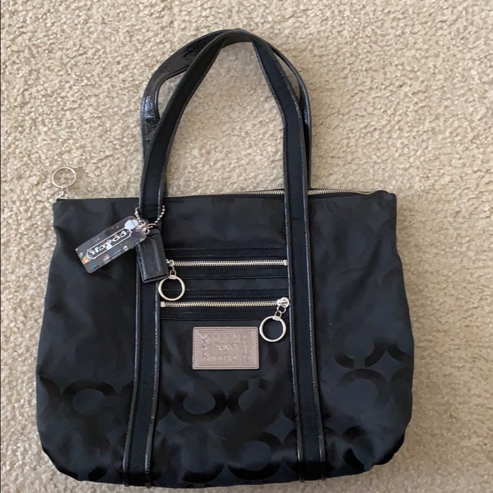 Coach Poppy Op Art Glamour Canvas Tote
